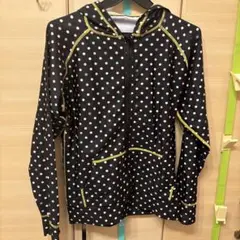 カラフル水玉フード付き　ラッシュガード　　黒