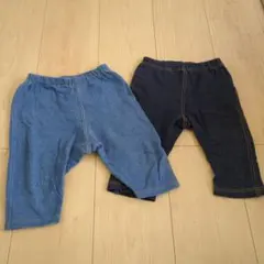 デニム風レギンス 2枚セット 90サイズ
