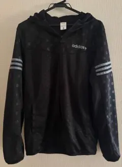 adidas ブラック ドット柄 ジャケット