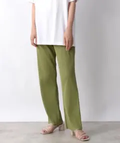 【マイナス10cmカット可能】リブパンツ　ローリーズファーム　イエロー