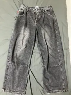 9090 ワイドデニムパンツ グレー
