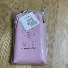 ほっこりモコモカ　ウォレット付き　スマホショルダー　ポーチ　ピンク