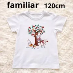 ファミリアおはなしTシャツ120 リアちゃん 動物柄美品