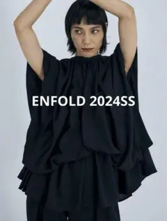 タグ付き ENFOLD 2024SS WAVE SHIRRING BLOUSEのサムネイル