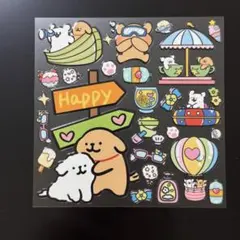 ぷっくりシール フラワーモルチーズ 犬 キャラクター シール