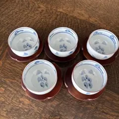 有田焼　湯呑み　５個セット　茶托付き