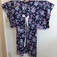 花柄浴衣 130cm ネイビー