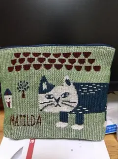 MAITLDA ニット猫刺繍ポーチ