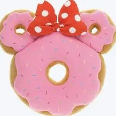 ミニークッション　ミニーマウスリボン　ドーナツ　もちもちクッション水玉リボン限定