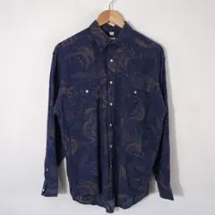 90s Guy Laroche 総柄アートシャツ 長袖 ギ・ラロッシュ 古着 Sのサムネイル