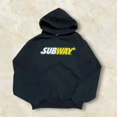00S SUBWAYスウェット サブウェイ 企業ロゴ US古着 パーカー メンズ