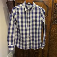 訳あり　レディースRODEO CROWNS ネイビー・ホワイトチェックシャツ　S