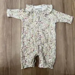 ORGANIC 花柄ロンパース 50-60cm