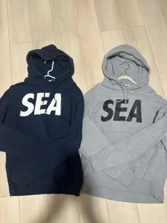2枚セット！WIND AND SEA パーカー、ネイビー、グレーのセットMサイズ