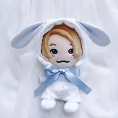 はぴぬい　ちびぬい　ちびスト　服　ぬい服　うさみみボンネット　みずいろ