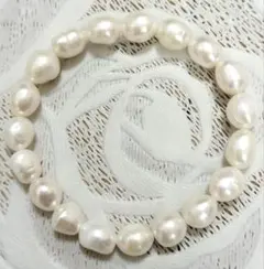 淡水バロックパールブレスレット（ホワイト）