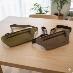 2個セット ボディバッグ 男女問わず ゴールデンブラウン&コーヒーブラウン 丈夫