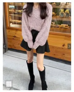 GRL フェザーニットカシュクールトップス kz448