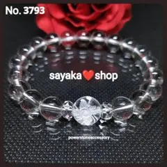 №3793R 蝶と薔薇 水晶 天然石 パワーストーンブレスレット