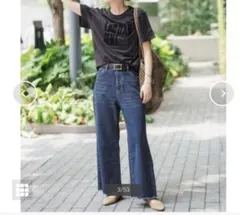 美品 26 アッパーハイツ ニース ハイウェスト ワイドストレート デニム