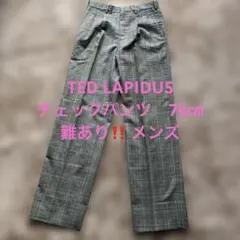 TED LAPIDUS チェックパンツ　76㎝　難あり‼️ メンズ