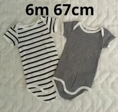 【美品】petit bateau プチバトー 肌着 6m 67cm 半袖ボディ