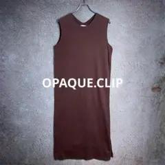 OPAQUE.CLIP コットンノースリーブワンピース サイドスリット 【L】