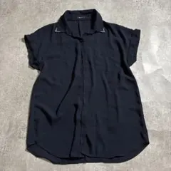 コムサイズム COMME CA ISM 半袖 シャツワンピース ネイビー M春夏