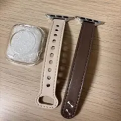 Apple Watch 7 8 9 41mm レザーバンド ベージュ ブラウン