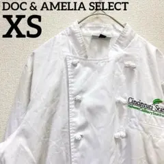 ドックアンドアメリカ【XS】コックコート スタンドカラー 長袖 無地 白 綿混