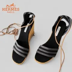 ✨HERMES エルメス ストラップ エスパドリーユ ウェッジサンダル 37のサムネイル