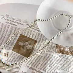 ボールチェーンネックレス シルバー 925メンズ　レディース　ネックレス