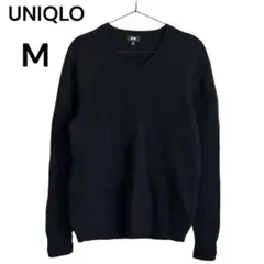 UNIQLO ユニクロ Vネックセーター Mサイズ 黒 毛100%
