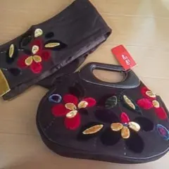 ウールフェルトのハンドバッグとマフラーのセット