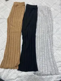 リブ編み長ズボン3色セット　6y