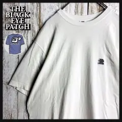 【希少デザイン】ブラックアイパッチ☆ワンポイントワッペンロゴTシャツ ゆるだぼL