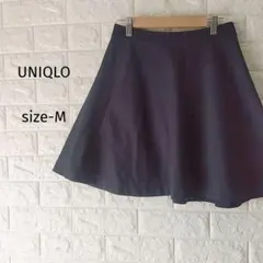 300円〜】万能✨UNIQLO ひざ丈フレアスカート ネイビー Mサイズ