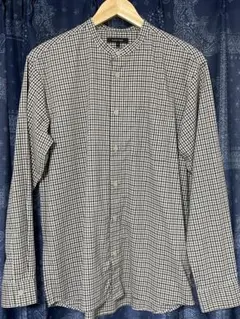 GLOBAL WORK チェック柄 バンドカラーシャツ Mサイズ