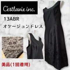 美品 セラビC'est la vie ワンピース黒 13ABR ラメ刺繍 ドレスのサムネイル
