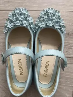 水色 花飾り フォーマルシューズ　20cm