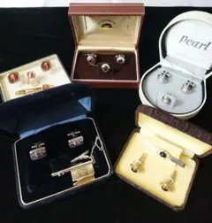 アコヤ真珠 アメジスト ガーネット 珊瑚 キャッツアイ 天然石 カフス 5セット