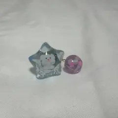 キノウノテヅクリ　指輪　リング　レジン　水色　ピンク　ゴールド