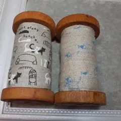 KATOH HINZI リネンテープ 18mm 2個　5mx2　ネコ