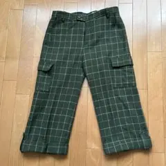 ダークグリーンチェックパンツ