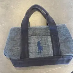 ポロ・ラルフ・ローレン ミニトート デニムブルー