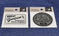 スウェード風ロゴワッペン　アメカジ　アイロンプリント 2枚セット