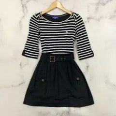 BURBERRY BLUE LABEL ７部丈ベルトワンピ