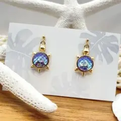 007 ホヌ ピアス（ ハワイアン マーメイド サーフ お守り ）