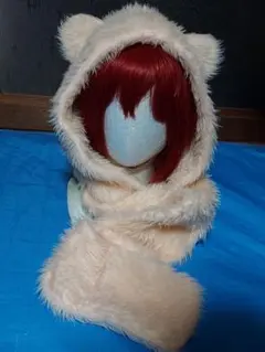 くま耳フードマフラー