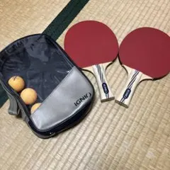 IGNIO 卓球ラケット2本入り☆シェイクハンド☆ケース付き☆イグニオ